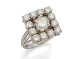 a diamond cluster ring, by van cleef