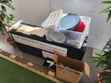 a table with a lot of items on it
