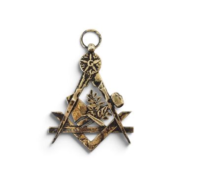 a close up of a masonic symbol on a white background