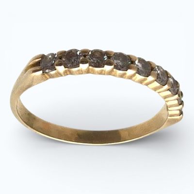 ALLIANCE en or jaune demi-tour sertie de petits diamants poids 1.8 g T - Photo 1