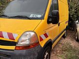 a yellow van that is parked in the dirt