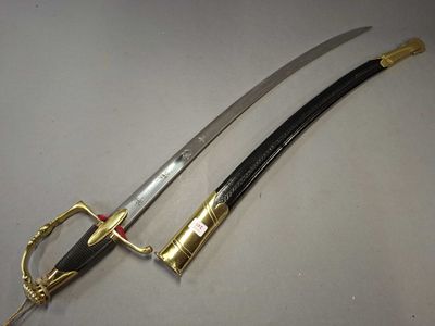SABRE d'OFFICIER d'INFANTERIE type 1800, monture en laiton d…