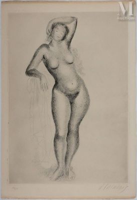 Nu Debout de Demetrios Galanis, Gravure Originale de 1927 - Photo 1