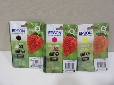 three epson ink cartridges for the epson printer