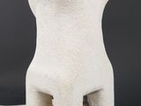 an image of a white lamp with a cord attached to it