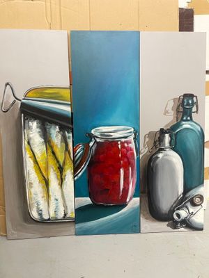 Aurelle RICHARD Triptique Les sardines, le pot de confiture,… - Photo 1