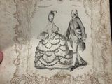 a drawing of a man and a woman in a fancy dress