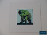 a picture of an elephant that is on the wall