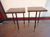 two tables that are sitting on the floor