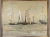 an image of a painting of sailboats on the water