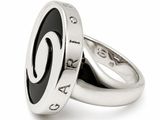 an image of a pair of rings with a black and white logo