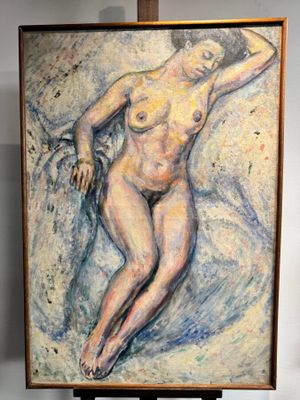 une image représentant un tableau représentant une femme nue sur un chevalet