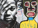 peinture représentant un homme et une femme sur un mur recouvert de graffitis