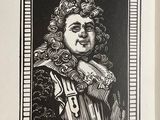 an image of a black and white drawing of a man with curly hair
