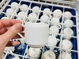 a person that is holding a cup in a dishwasher