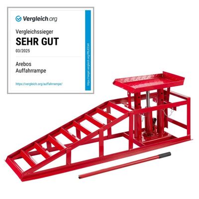 AREBOS Rampe d'accès pour voitures Plate-forme de levage 2 t | Réglabl - Photo 1