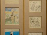 une photo montrant un ensemble de dessins accrochés au mur