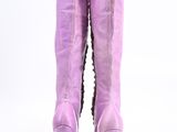 purple high heel boots on a white background