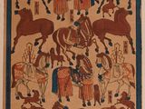 an image of a painting of a group of people riding horses
