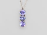 tanzane tanzane and white topaze three stone pendant