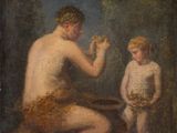 une image représentant un tableau où figurent un homme et un enfant