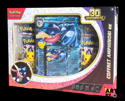 une boîte de cartes Pokémon avec une image de Pikachu