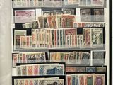 a picture of a collection of stamps on display in a case