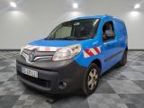 a blue van with a red and white stripe on it