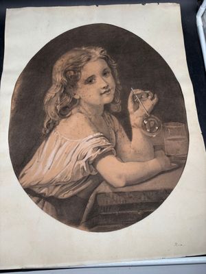 un dessin représentant une femme tenant un chat dans la main