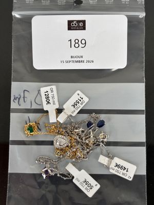 a bag of assorted jewelry on a table