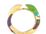 a close up of a ring with a bird on it