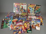 a bunch of comics sitting on top of a table next to each other