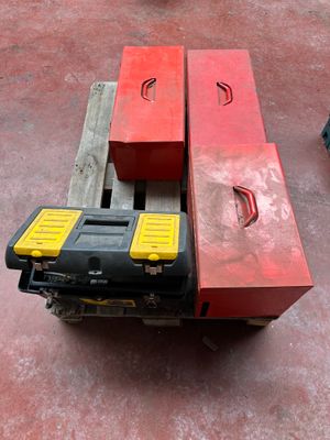 two tools on a pallet on the floor