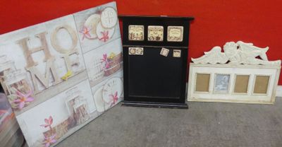 a picture of a refrigerator and a picture of a picture of a house