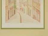 a picture of a painting of a street in a city