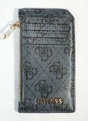 GUESS Porte carte en cuir noir