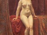 l'image d'un tableau représentant une femme nue assise sur un lit