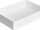 a close up of a white sink on a white background