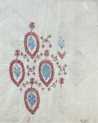 une image d'une œuvre d'art représentée sur une feuille de papier