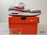 Nike Air Max 1 imprimé animal, blanc / rouge