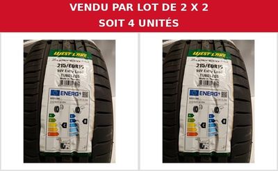 a pair of tires with labels on them and a price tag on them