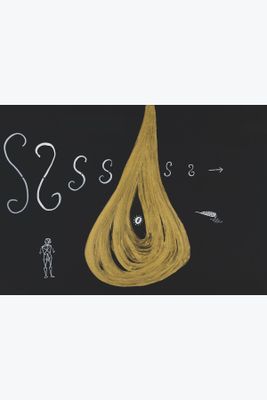 un dessin en noir et blanc représentant une goutte d'eau, accompagné de la mention « voit »