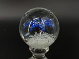 a glass ball with a blue crab inside of it