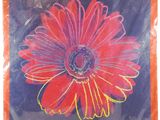 a picture of a red flower on a blue background
