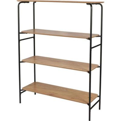 un gros plan d'une étagère surmontée de trois tablettes