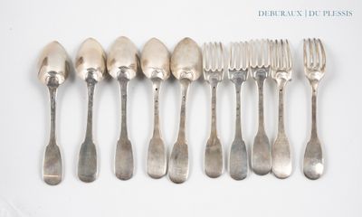 a lot of silver spoons and forks on a table