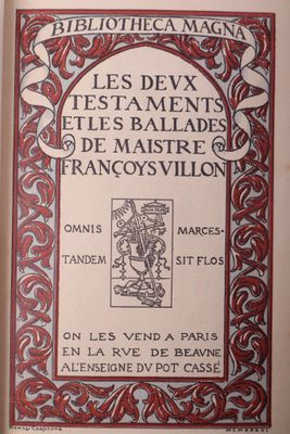 [CHAPRONT] VILLON (Françoys) Les deux testaments et les ball…