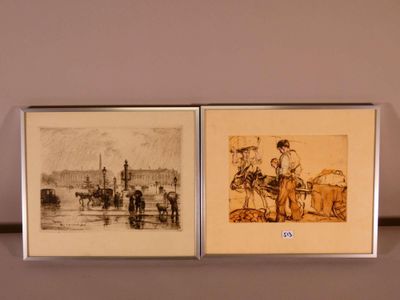 D'après Frank Milton Armington (1876-1941). "La pluie Place … - Photo 1