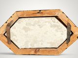 an image of a picture frame made of wood and stone