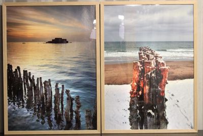 deux tableaux accrochés l'un à côté de l'autre au mur